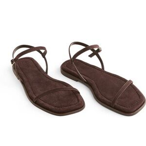 Reformation Lake Espresso Brown Suede Women's Flat Sandals